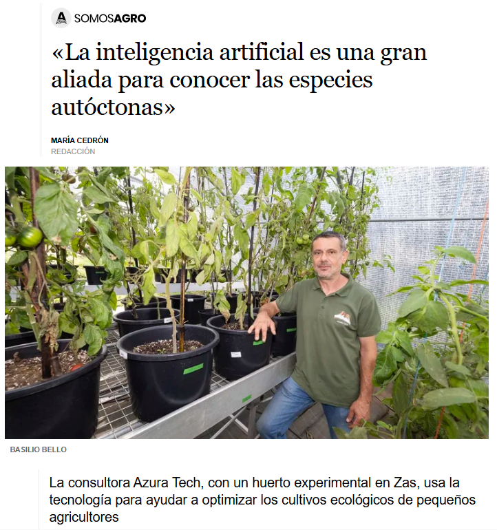 Reportaje de La Voz de Galicia sobre Azura Tech y su huerto experimental en Zas